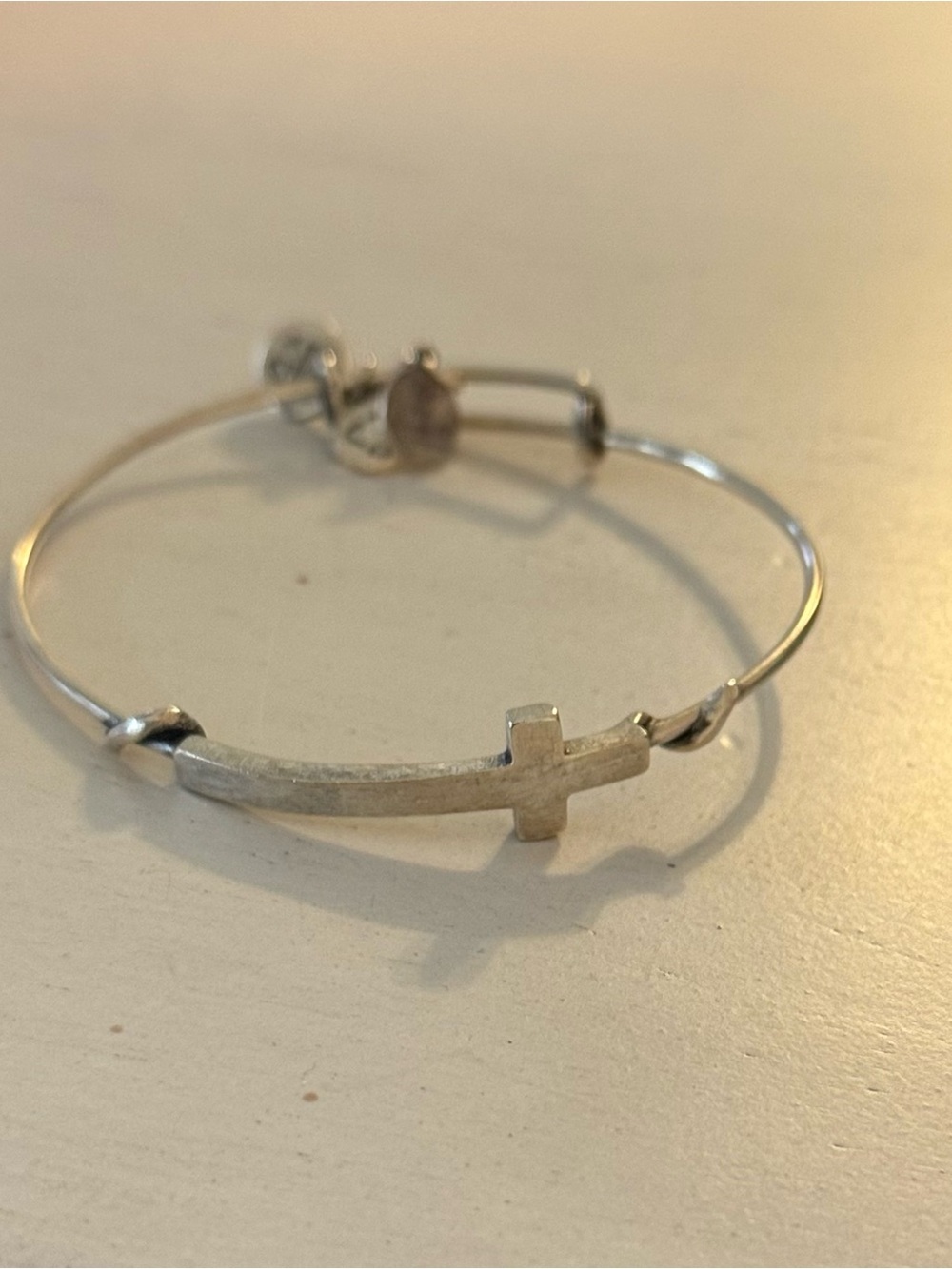Alex and Ani Silver Cross Bangle Bracelet